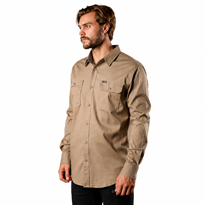 FXD LSH-1 Long Sleeve Work Shirt - Khaki - Side View