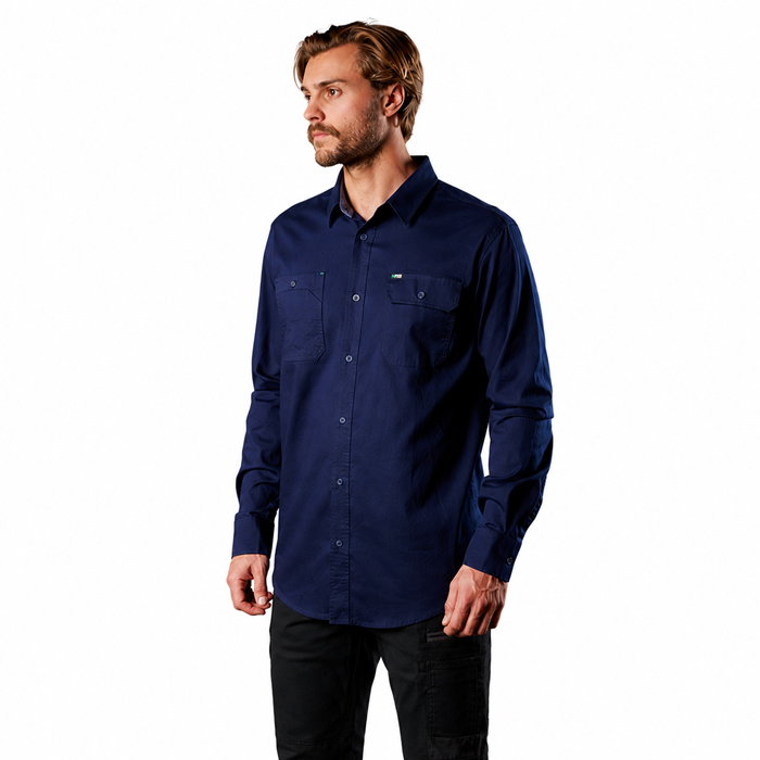 FXD LSH-1 Long Sleeve Work Shirt - Navy - Alternative Side View