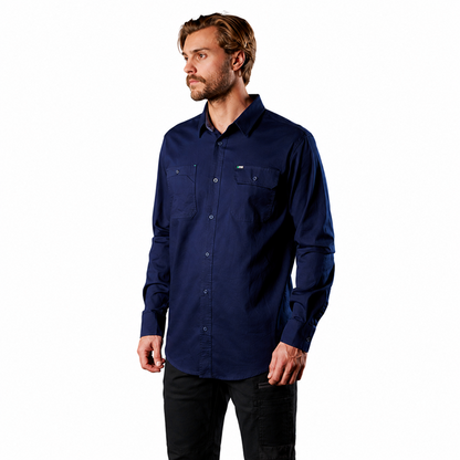 FXD LSH-1 Long Sleeve Work Shirt - Navy - Side View