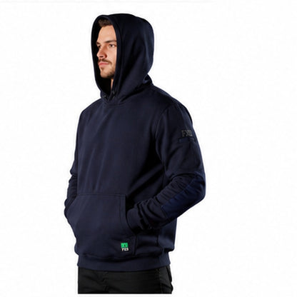 FXD WF-1 Work Fleece Hoodie - Navy - Hood Up Side View