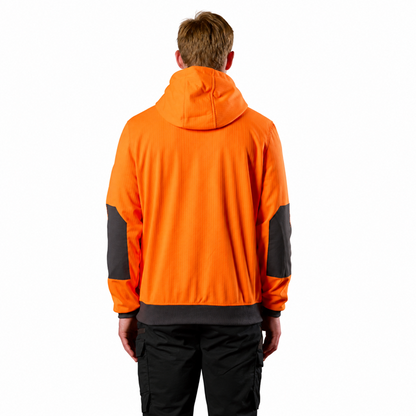 FXD WF-1 Work Fleece Hoodie - Hi Vis Orange - Back View