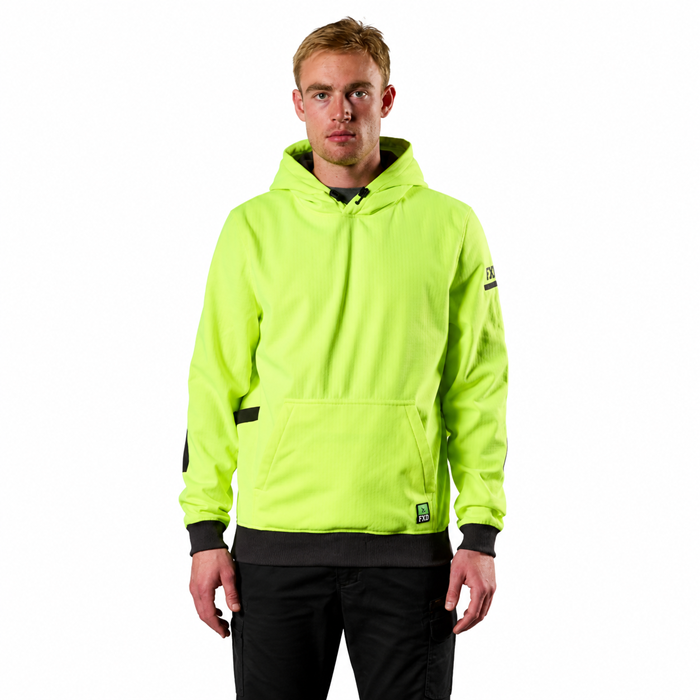 FXD WF-1 Work Fleece Hoodie - Hi Vis Yellow - Front View