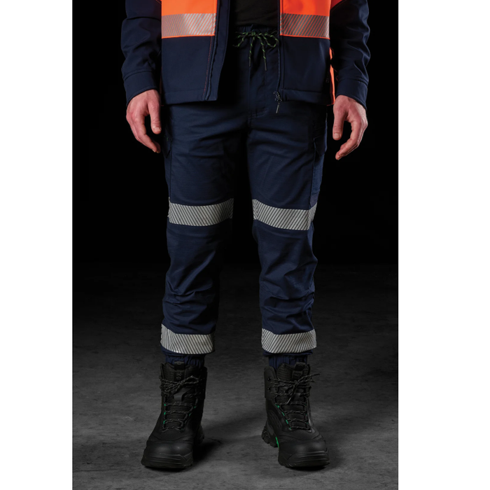FXD WP-12CT Reflective Taped Elastic Waist Stretch Ripstop Pant - Navy - Alternative Front View