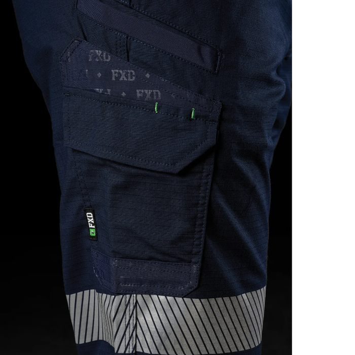 FXD WP-12CT Reflective Taped Elastic Waist Stretch Ripstop Pant - Navy - Pocket Detail View