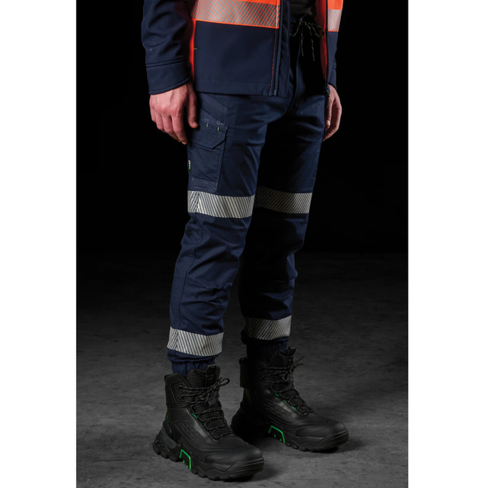 FXD WP-12CT Reflective Taped Elastic Waist Stretch Ripstop Pant - Navy - Side View
