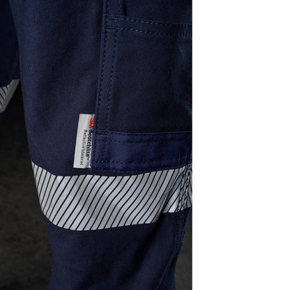 FXD WP-3T Stretch Taped Work Pant - Navy - Reflective Tape Detail View