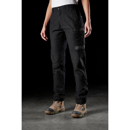 FXD WP-3W Womens Stretch Work Pant - Black - Angled Front View