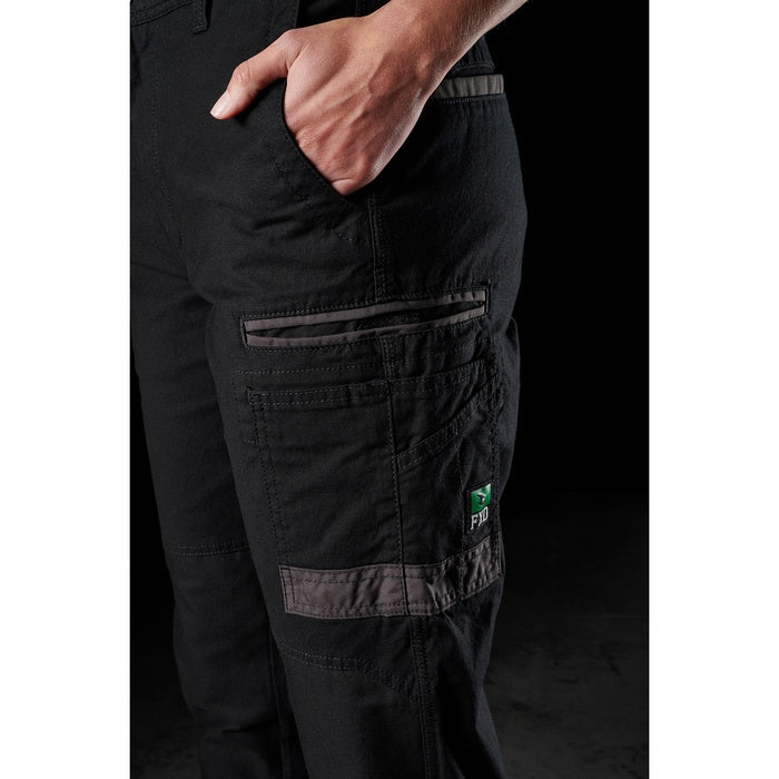 FXD WP-3W Womens Stretch Work Pant - Black - Cargo Pocket Detail View