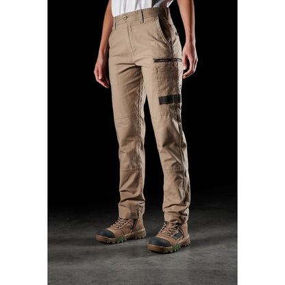 FXD WP-3W Womens Stretch Work Pant - Khaki - Angled Front View