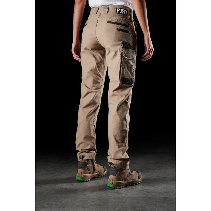 FXD WP-3W Womens Stretch Work Pant - Khaki - Angled Rear View