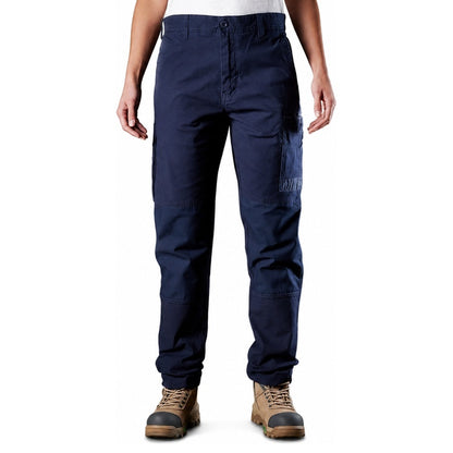 Navy Blue Side and rear pockets FXD WP-3W Womens Stretch Work Pant - Navy - Front View