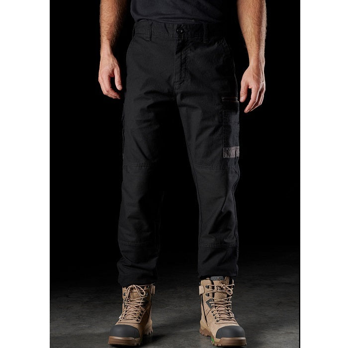 Mens Black tactical cargo pants FXD WP-3 Stretch Work Pant front view