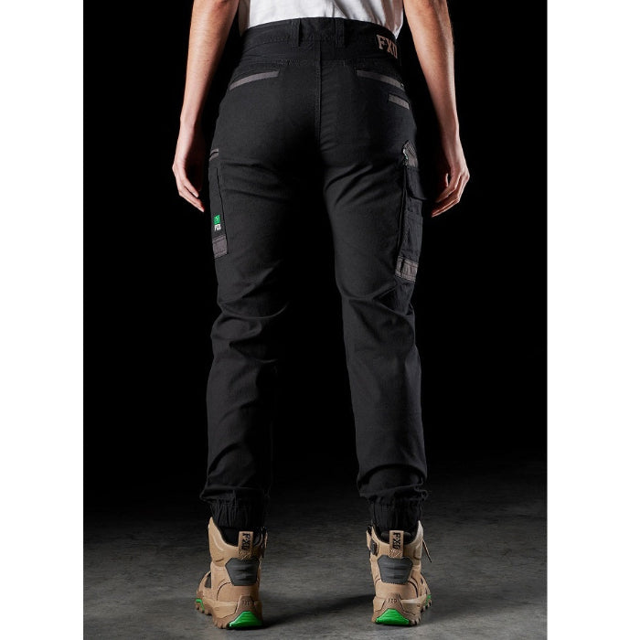 FXD WP-4W Womens Stretch Cuffed Pant - Black - Back View