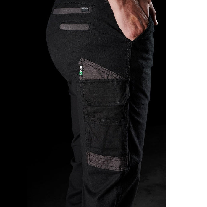 FXD WP-4W Womens Stretch Cuffed Pant - Black - Cargo Pocket Detail View