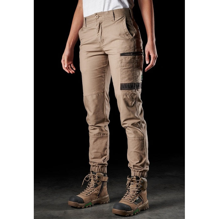 FXD WP-4W Womens Stretch Cuffed Pant - Khaki - Angled Front View