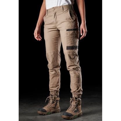 FXD WP-4W Womens Stretch Cuffed Pant - Khaki - Angled Front View