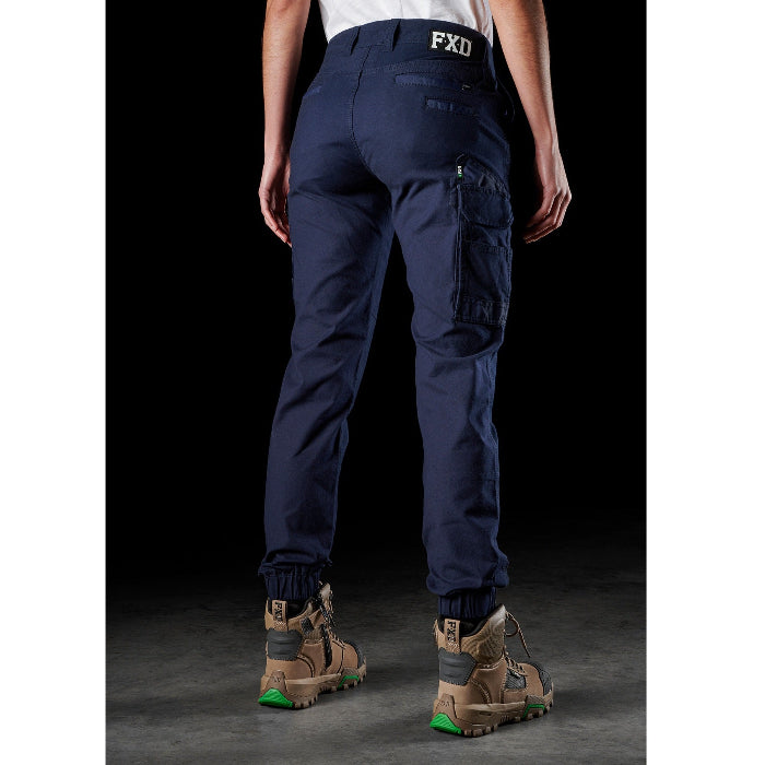 FXD WP-4W Womens Stretch Cuffed Pant - Navy - Angled Rear View