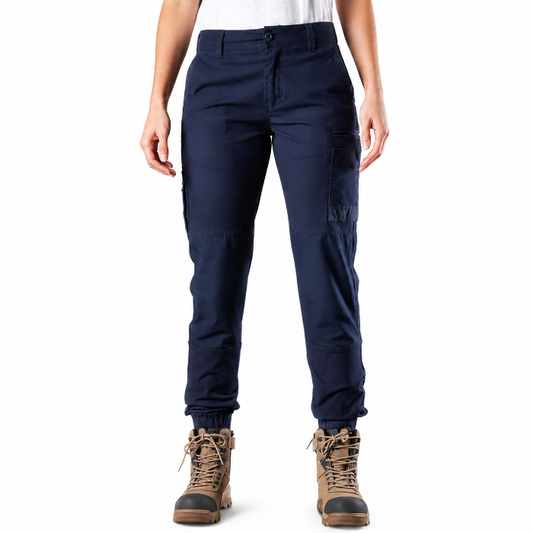 FXD WP-4W Womens Stretch Cuffed Pant - Navy - Front View