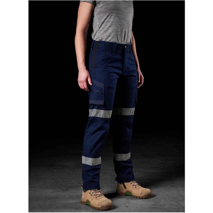 FXD WP-7WT Womens Taped Stretch Ripstop Work Pants - Navy - Angled Front View