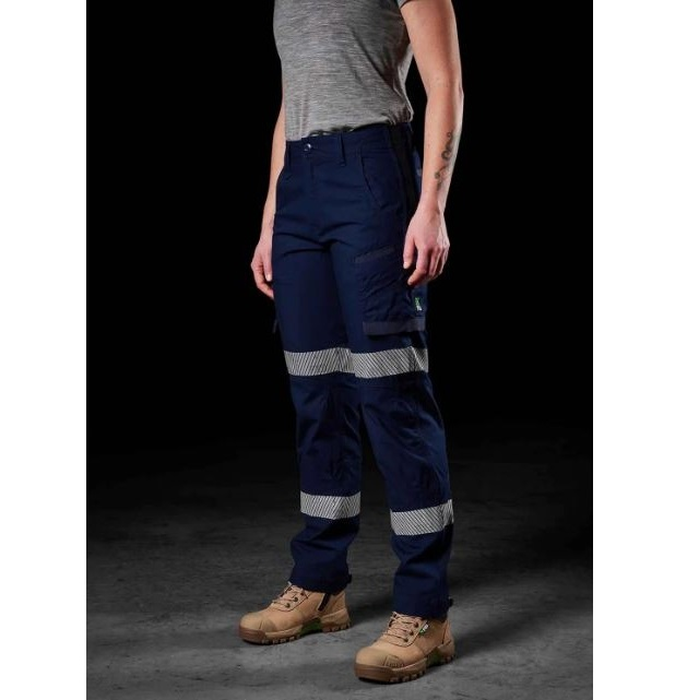 FXD WP-7WT Womens Taped Stretch Ripstop Work Pants - Navy - Angled Rear View