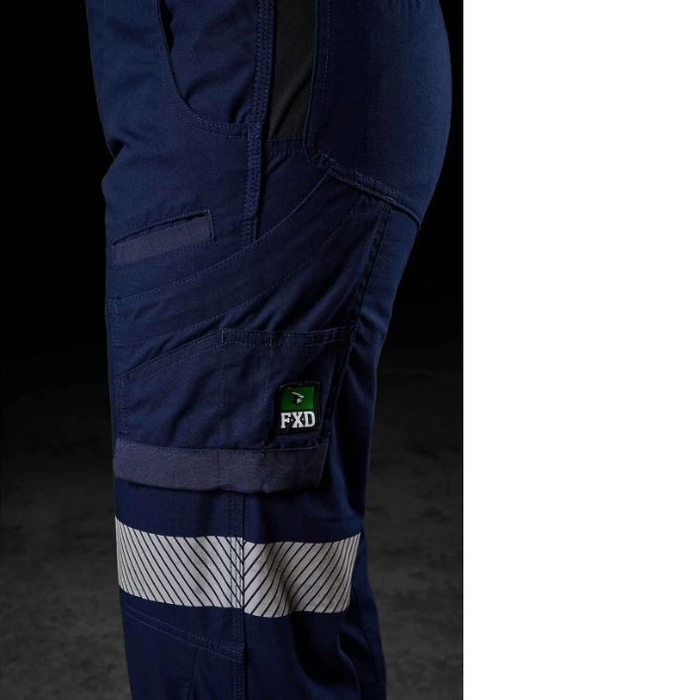 FXD WP-7WT Womens Taped Stretch Ripstop Work Pants - Navy - Thigh Pocket Detail View