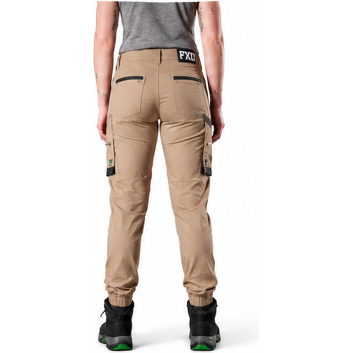 FXD WP-8W Womens Stretch Ripstop Work Pants - Khaki - Back View
