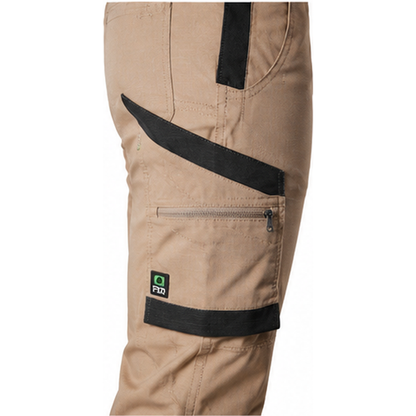 FXD WP-8W Womens Stretch Ripstop Work Pants - Khaki - Cargo Pocket Detail View