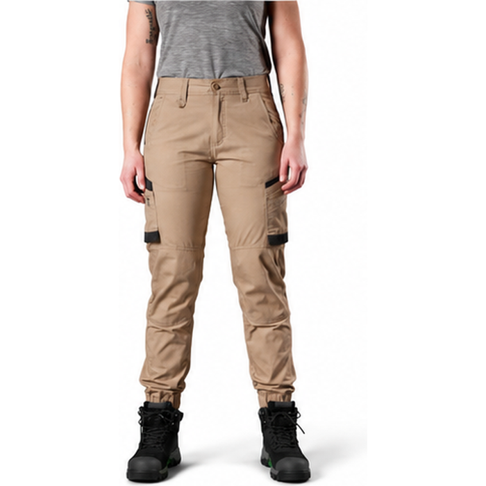 FXD WP-8W Womens Stretch Ripstop Work Pants - Khaki - Front View