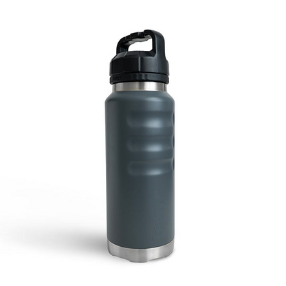 Stormy charcoal grey strong grip reinforced based 12 hour heat regulation stainless steel Fridgy FRI1080 1080ML Grip drinking Bottle With Wide Mouth