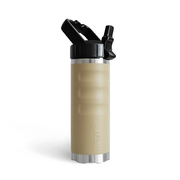 Sandy biege coloured triple walled insulation Fridgy FRI540 540 Grip Bottle With Sipper Lid