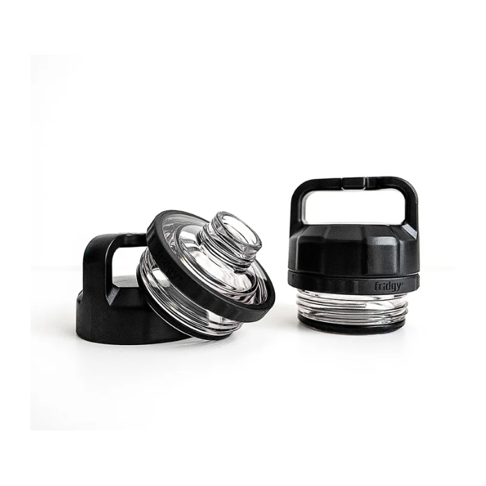 High flow drink bottle lid replacement Fridgy FRIWM Wide Guzzler Lid - Black