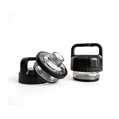 High flow drink bottle lid replacement Fridgy FRIWM Wide Guzzler Lid - Black