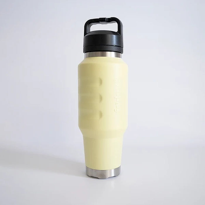 Lemon Spritz coloured powder coated strong grip large capacity drink bottle Fridgy FRI1000CRUISE 1L Cruise Range With Guzzler Lid