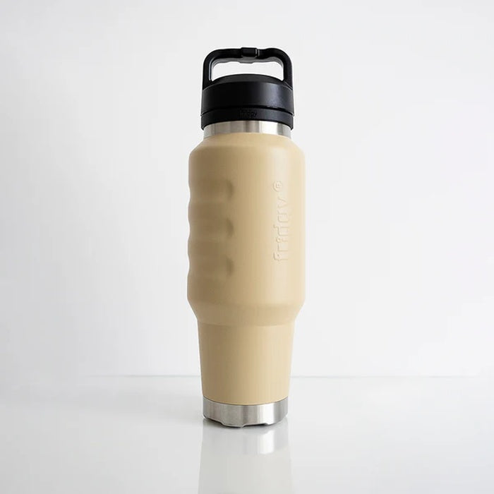 Premium sandy beige scratchproof 24 hours icy cold stainless steel insulated drink bottle Fridgy FRI1000CRUISE 1L Cruise Range With Guzzler Lid