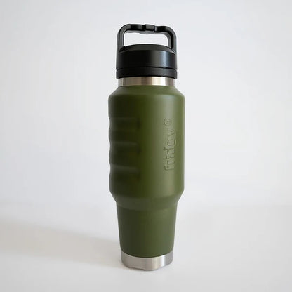 commando olive green coloured triple insulated vacum extra grip drink bottle Fridgy FRI1000CRUISE 1L Cruise Range With Guzzler Lid