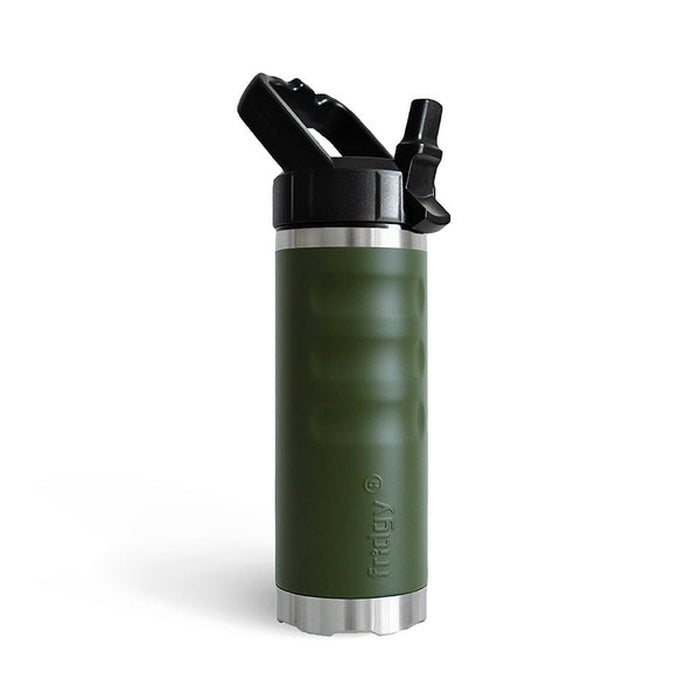 commando olive green colour small drink bottle triple insulated hot and cold Fridgy FRI540 540 Grip Bottle With Sipper Lid