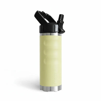 Lemon yellow spritz coloured compact 24 hour cooling triple insulated Fridgy FRI540 540 Grip Bottle With Sipper Lid