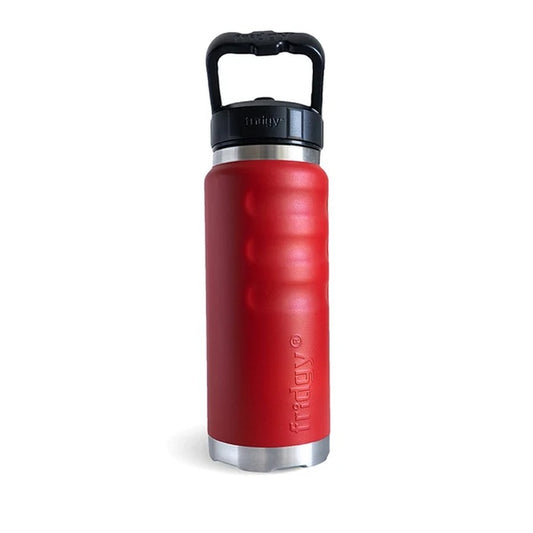 Red triple wall insulated cold and hot drink bottle Fridgy FRI780 780ML Grip Bottle With Sipper Lid