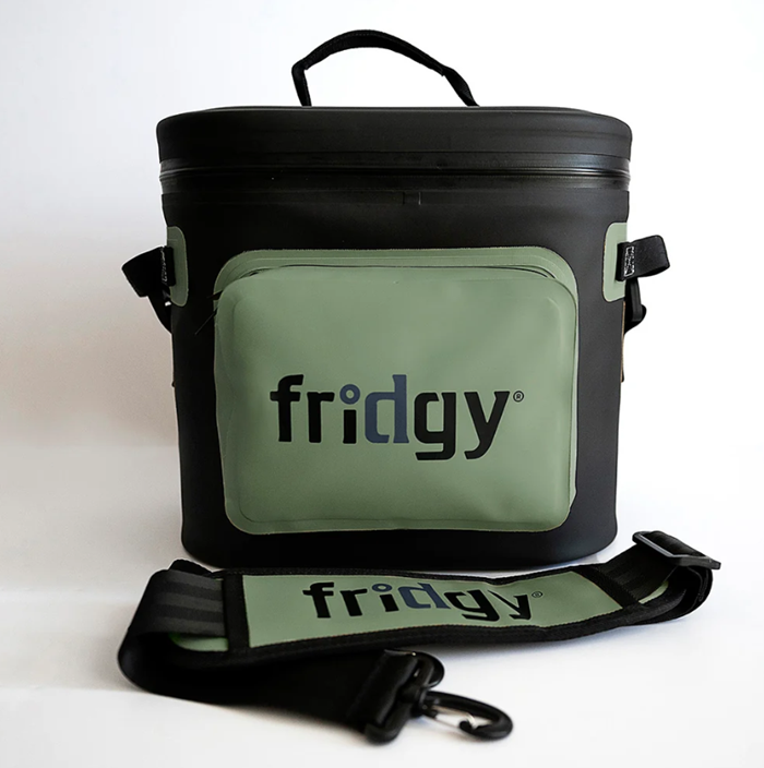 Commando olive green workplace or weekend cooler extra large 8Litre capacity waterproof, included bottle opener, long wearing heavy duty Fridgy FRICOOLER8LITRE 8 Litre Cooler Cribmate