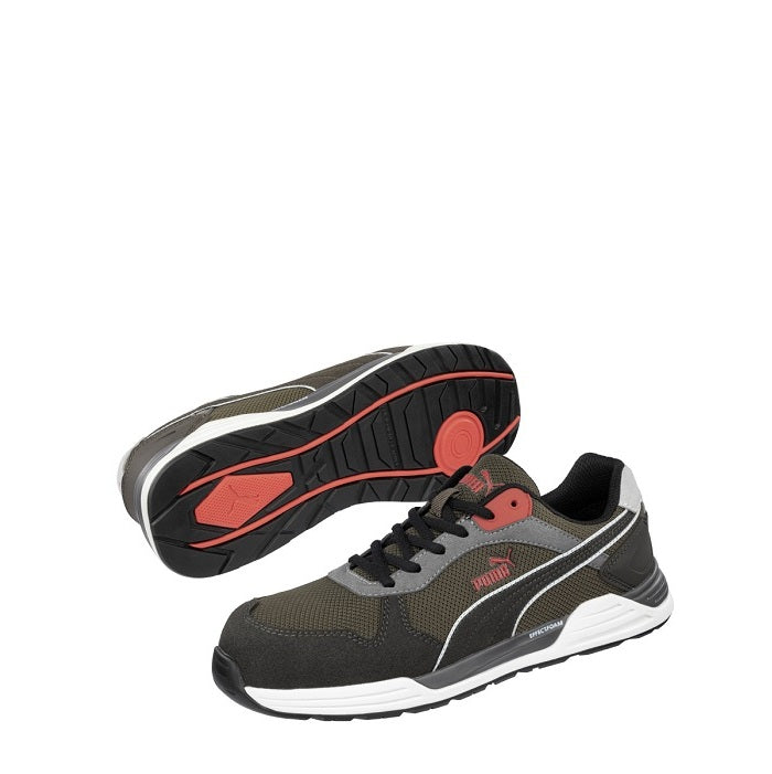 Black and Grey Slip Resistant Metal Free Puma 644677 Frontside Ivy Unisex Composite Safety Jogger