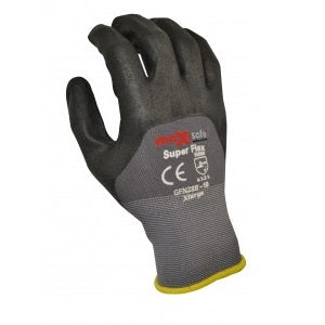 Maxisafe GFN288 Supaflex 3/4 Coated Glove - Grey/Black - Back-of-Hand View