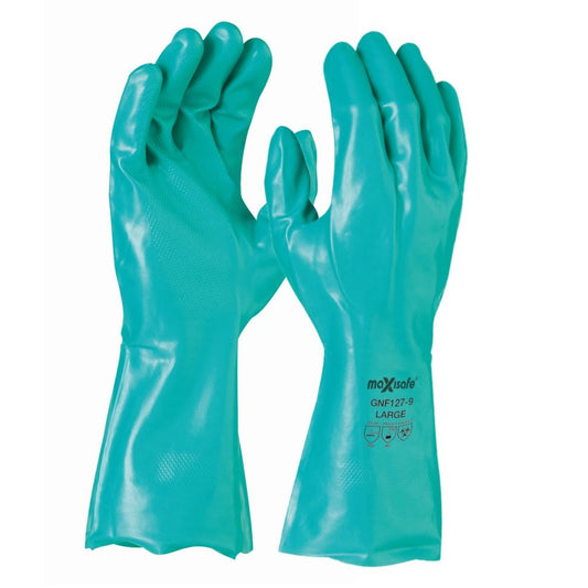 Maxisafe GNF127 Green Nitrile Chemical Glove 33cm