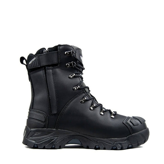 Black Leather Waterproof thermal lining Gator GP2404 Polar Black Zip Side Freezer Safety Boots 