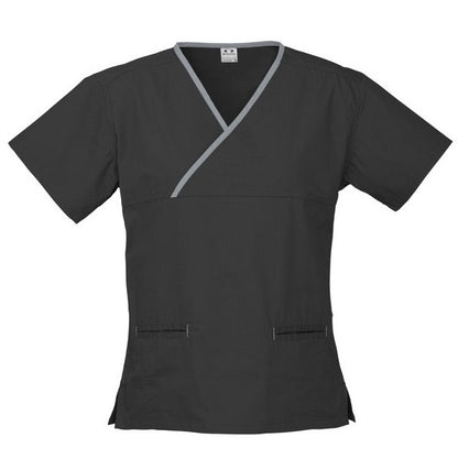 Biz Care H10722 Ladies Crossover Scrubs Top