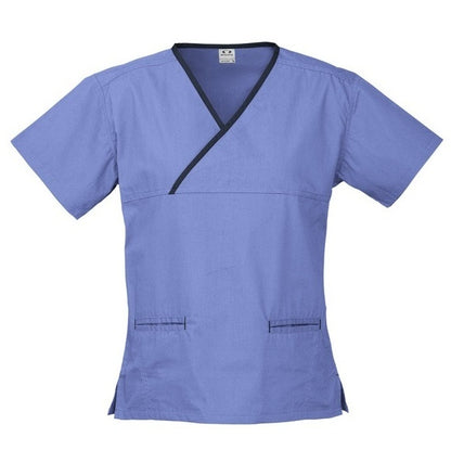 Biz Care H10722 Ladies Crossover Scrubs Top