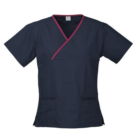 Biz Care H10722 Ladies Crossover Scrubs Top