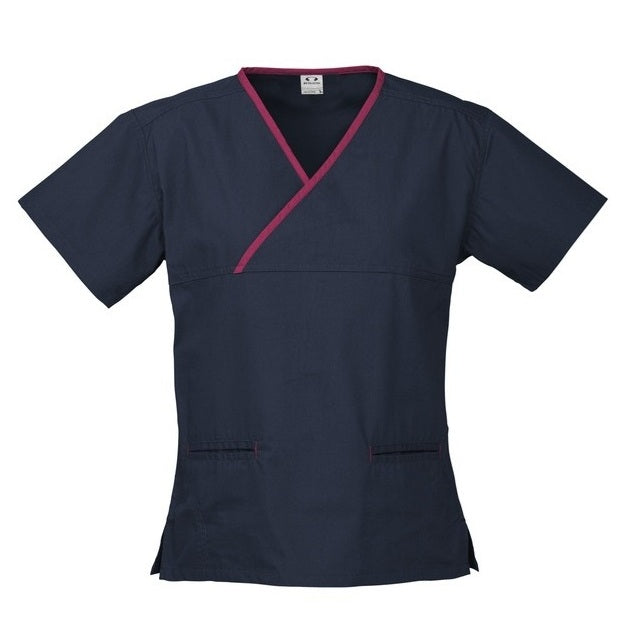 Biz Care H10722 Ladies Crossover Scrubs Top