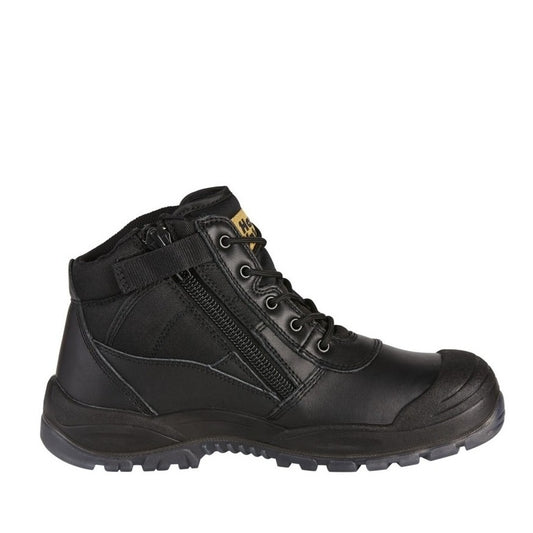 Hard Yakka Y60125 Foundations Utility Zip Side Safety Boots - Black - Side View