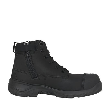 Hard Yakka Y60360 ToughMaxx 6Z Steel Toe Safety Boots - Black - Zip Side View