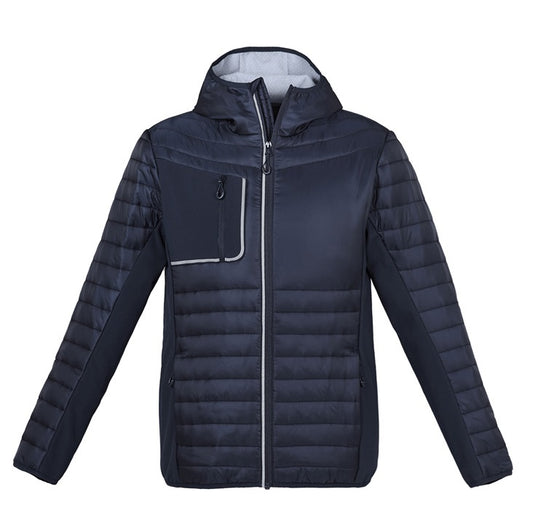 Mens or Womens Navy quilted windproof insulated warm lightweight zip pockets unisex Biz Collection J134M Unisex Patrol Jacket